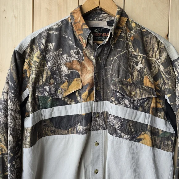 Mossy Oak Western By Roper Shooting Shirt Camo Button Shirt Hunting Mens Medium - Picture 2 of 10